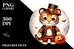 Cute Baby Tiger Star Halloween PNG Product Image 2