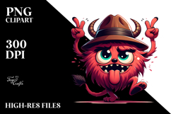Cute Monster with Dramatic Despair PNG Product Image 2