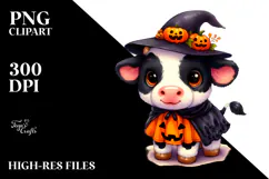 Cow Dressed for Halloween, Transparent PNG Product Image 2