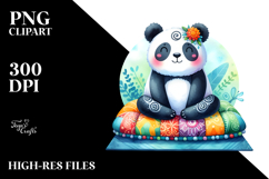Wimsical Panda on Yoga Mat Clipart Product Image 2