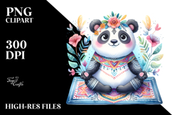 Wimsical Panda on Yoga Mat Clipart Product Image 2
