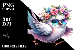 Vibrant Chicken with Floral Wreath, Transparent PNG Product Image 2