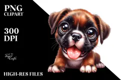 Cute Baby Boxer with Big Eyes, PNG Product Image 2
