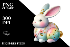 Colorful Bunny with Golden Accents, PNG Product Image 2