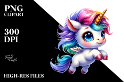 Baby Unicorn with Cool Haircut, Funny PNG Product Image 2