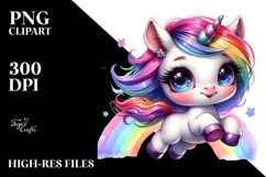 Baby Unicorn with Cool Haircut, Funny PNG Product Image 2