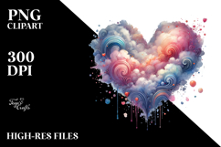 Heart Paintbrush Style PNG Product Image 2