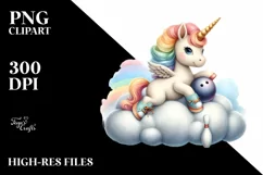 Cute Baby Unicorn Bowling Clipart Product Image 3