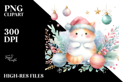 Cute Cat with Christmas Decorations, Transparent PNG Product Image 2