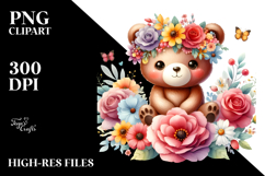 Vibrant Flower Bear | Clipart Product Image 2