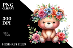 Vibrant Flower Bear | Clipart Product Image 2