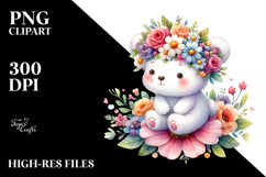 Vibrant Flower Bear | Clipart Product Image 2