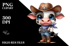 Watercolor Baby Cow Caricature | Clipart Product Image 2