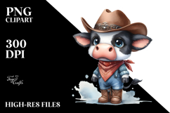 Watercolor Baby Cow Caricature | Clipart Product Image 2