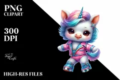 Nightclub Dancer Unicorn, PNG Product Image 3