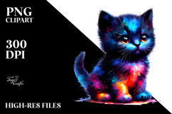 Cute Baby Black Cat PNG Product Image 2