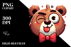 Silly Cartoon Bear PNG Product Image 2