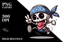 Cheerful Sugar Skull with Bandana, High-Res PNG Product Image 2