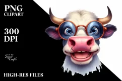 Funny Bull Portrait es Clipart Product Image 3