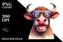 Funny Bull Portrait with Big Eyes | Sublimation | Clipart Product Image 3