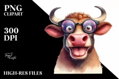 Funny Bull Portrait with Big Eyes | Sublimation | Clipart Product Image 3