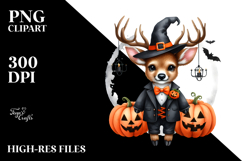 Funny Watercolor Deer with Halloween Suit | Sublimation | Product Image 2