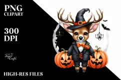 Funny Watercolor Deer with Halloween Suit | Sublimation | Product Image 3