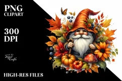 Autumn Gnome Watercolor PNG Product Image 3