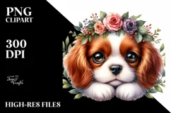 Watercolor Baby Cavalier King Charles Spaniel Clipart Product Image 3