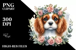 Watercolor Baby Cavalier King Charles Spaniel Clipart Product Image 3