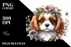 Watercolor Baby Cavalier King Charles Spaniel Clipart Product Image 3