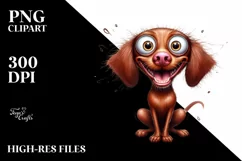 Crazy Watercolor Vizsla with Popping Eyes | Sublimation | Product Image 1