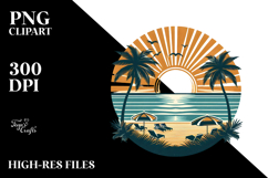 Vintage Tropical Beach Sun Clipart Tshirt, 20 oz Tumbler Product Image 2