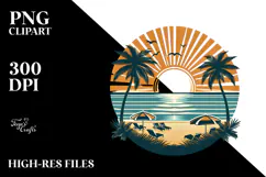 Vintage Tropical Beach Sun Clipart Tshirt, 20 oz Tumbler Product Image 2