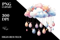 Cloud with Easter Eggs PNG Product Image 2