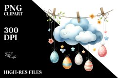 Cloud with Easter Eggs PNG Product Image 2