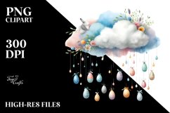 Cloud with Easter Eggs PNG Product Image 2
