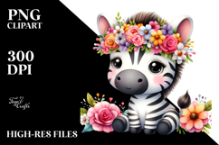Vibrant Flower Zebra | Clipart Product Image 2