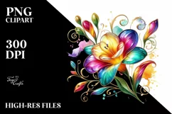 Watercolor Luxury Flower Love Splash Clipart Product Image 3