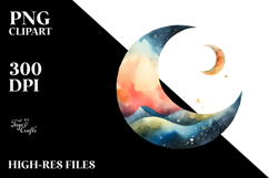 Simple Whimsical Moon PNG Product Image 2