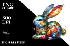 Colorful Bunny Made of , Transparent PNG Product Image 2