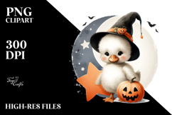 Cute Baby Swan in Halloween Costume, Vintage Art Product Image 2