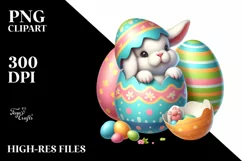 Watercolor Colorful Easter Clipart |T-shirt, Mug, Tumbler Product Image 1