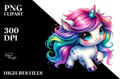 Running Baby Unicorn PNG Product Image 2