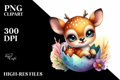 Colorful Smiling Baby Deer in Pocket | Clipart Product Image 1