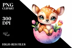 Colorful Smiling Baby Deer in Pocket | Clipart Product Image 3