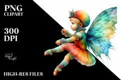 Colorful Gavotte Dancer Fairy PNG Product Image 3