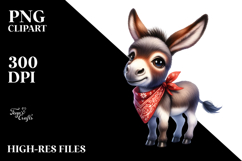 Colorful Watercolor Donkey with Bandana | Sublimation | Product Image 2