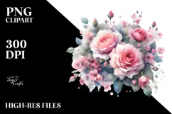 Colorful Pink Roses PNG Product Image 2