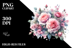 Colorful Pink Roses PNG Product Image 2